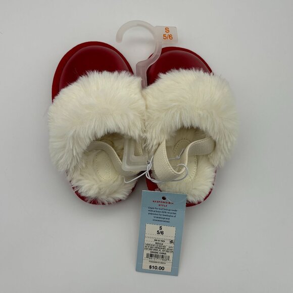 Cat & Jack Toddler Kids Lila Metallic Scuff Slippers Shoes, Red, Valentine's Day - Picture 2 of 7